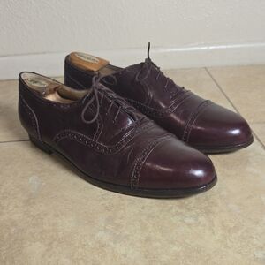 Elegant Burgundy Leather Men's Oxfords